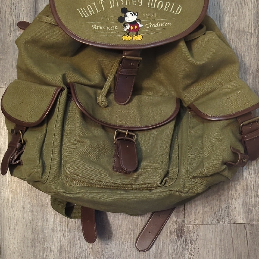 Disney Olive and Brown Backpack - Picture 3 of 6